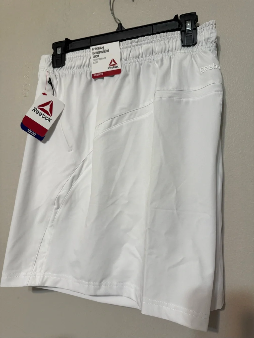 Reebok Men’s White Athletic Drawstring Shorts
